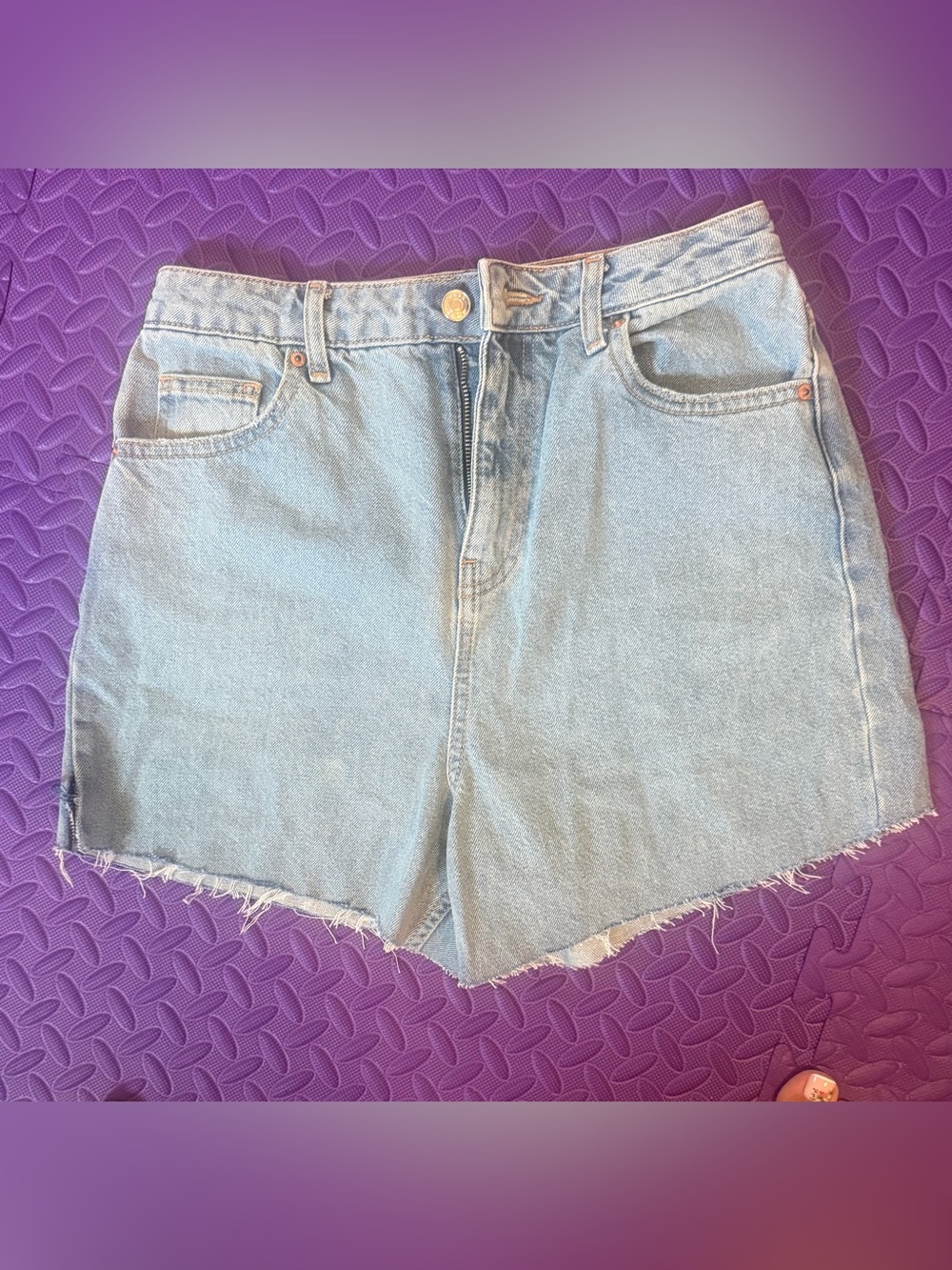 ASOS Light Blue High-Rise Denim Cutoff Shorts